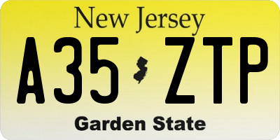 NJ license plate A35ZTP