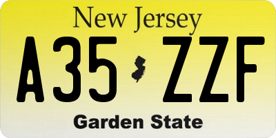 NJ license plate A35ZZF