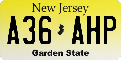 NJ license plate A36AHP