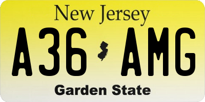 NJ license plate A36AMG