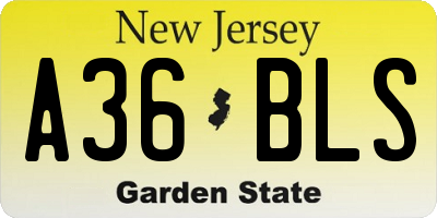 NJ license plate A36BLS