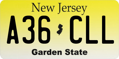 NJ license plate A36CLL