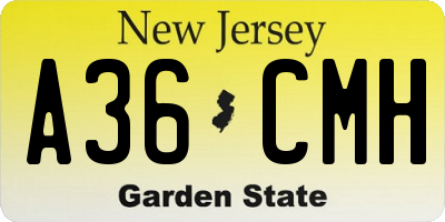 NJ license plate A36CMH