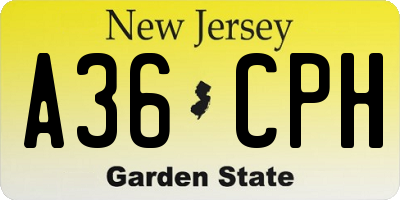 NJ license plate A36CPH