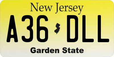 NJ license plate A36DLL