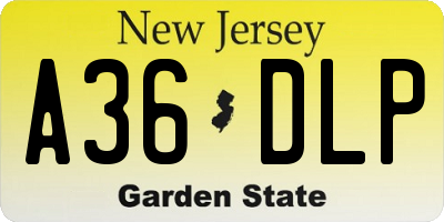 NJ license plate A36DLP