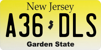 NJ license plate A36DLS