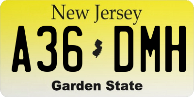 NJ license plate A36DMH