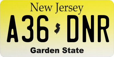 NJ license plate A36DNR