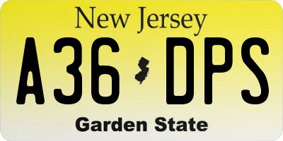 NJ license plate A36DPS