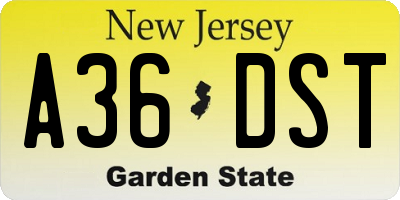 NJ license plate A36DST