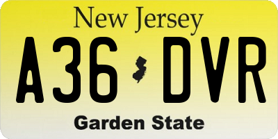 NJ license plate A36DVR