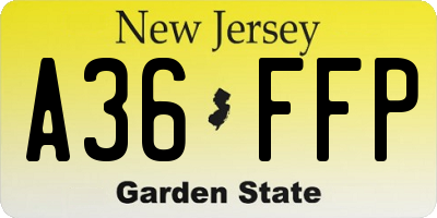 NJ license plate A36FFP