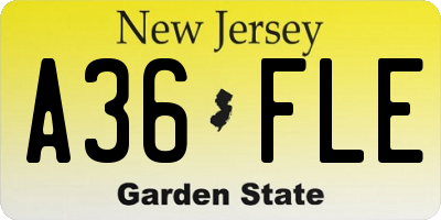 NJ license plate A36FLE