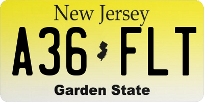 NJ license plate A36FLT