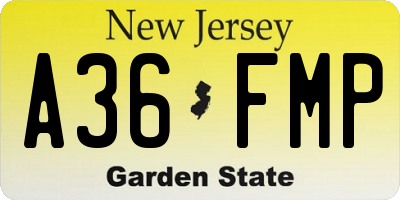 NJ license plate A36FMP