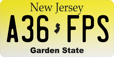 NJ license plate A36FPS