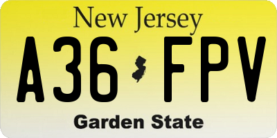 NJ license plate A36FPV