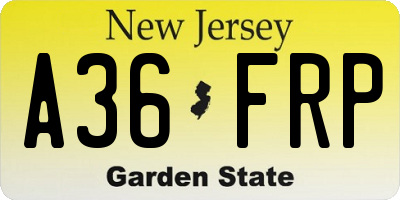 NJ license plate A36FRP