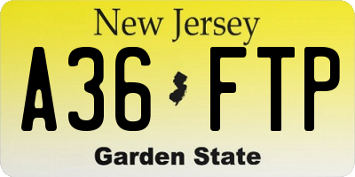 NJ license plate A36FTP
