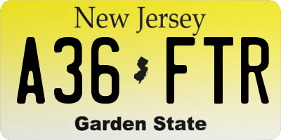NJ license plate A36FTR