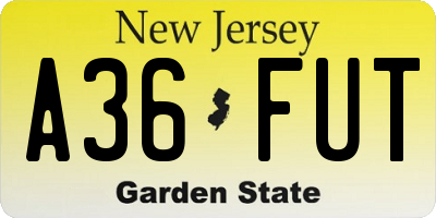 NJ license plate A36FUT