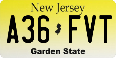 NJ license plate A36FVT