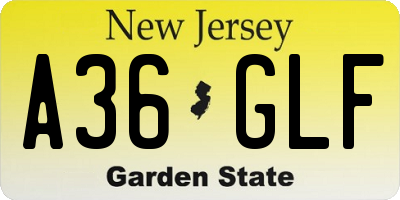 NJ license plate A36GLF