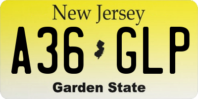 NJ license plate A36GLP