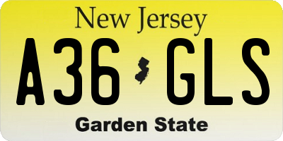 NJ license plate A36GLS