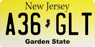 NJ license plate A36GLT