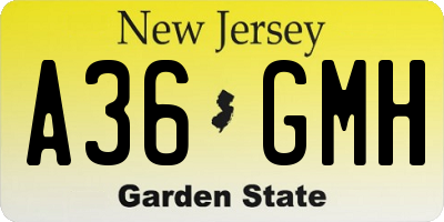 NJ license plate A36GMH
