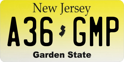 NJ license plate A36GMP