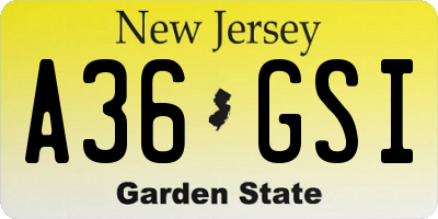 NJ license plate A36GSI