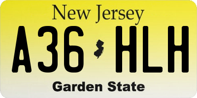NJ license plate A36HLH