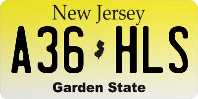 NJ license plate A36HLS