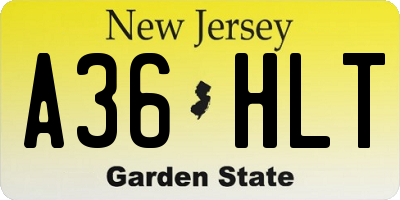 NJ license plate A36HLT