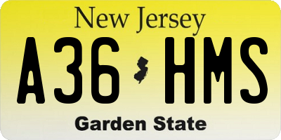 NJ license plate A36HMS