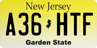 NJ license plate A36HTF