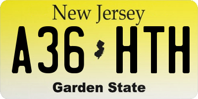 NJ license plate A36HTH