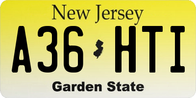 NJ license plate A36HTI