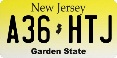 NJ license plate A36HTJ