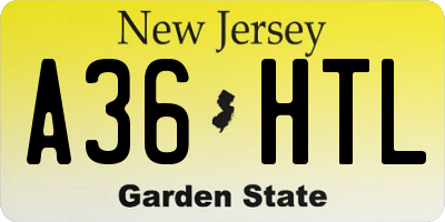 NJ license plate A36HTL