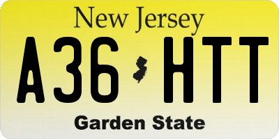 NJ license plate A36HTT