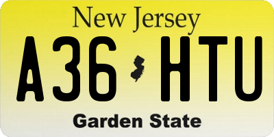 NJ license plate A36HTU