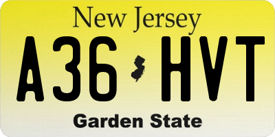 NJ license plate A36HVT
