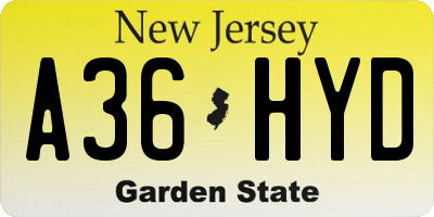 NJ license plate A36HYD