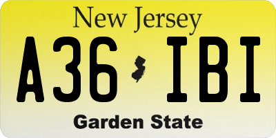 NJ license plate A36IBI