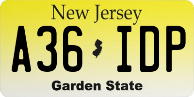 NJ license plate A36IDP