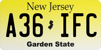 NJ license plate A36IFC